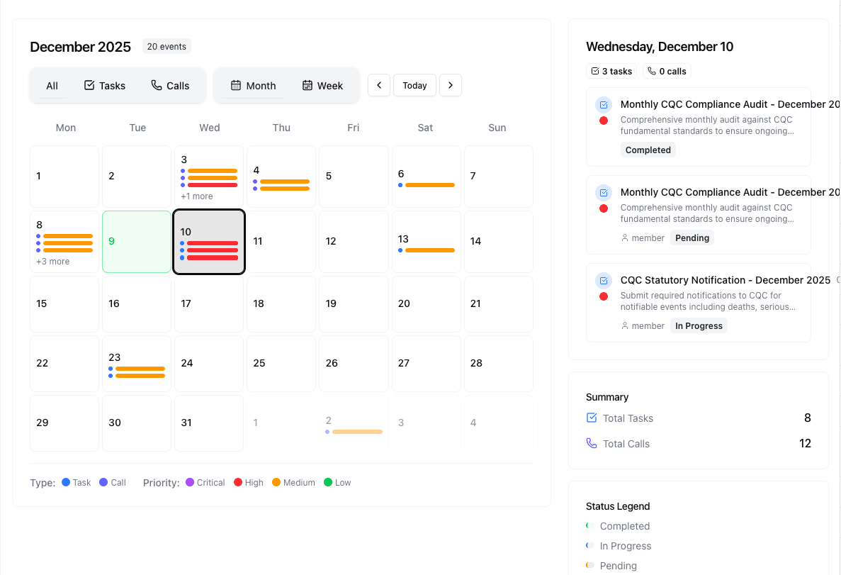 Calendar View